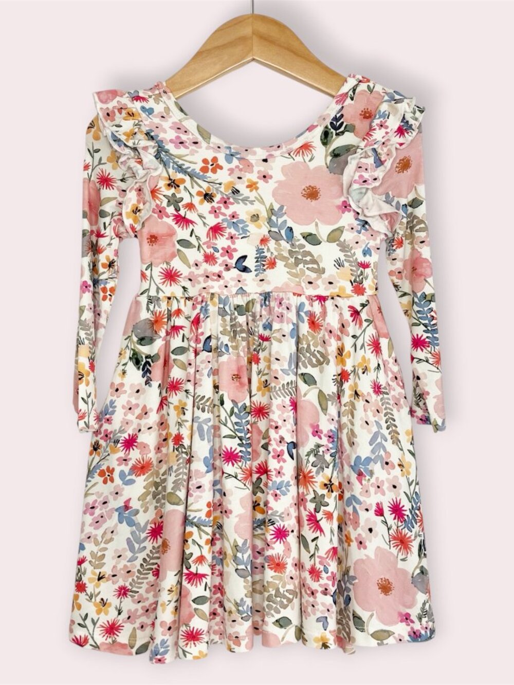 NWT Play by Little Sleepies Mauve Meadow twirl dress long flutter sleeve size 2T